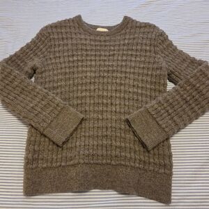 Club Monaco Alpaca & Wool Textured Grid Knit Sweater - Taupe - XS